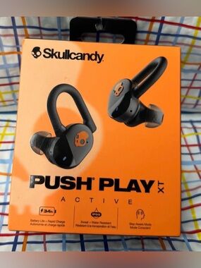 Skullcandy Push Play XT Earbuds – Black with Orange Accents